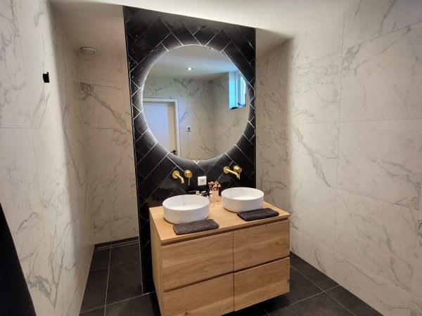 marmer look wandtegel, antraciet vloertegel (5)