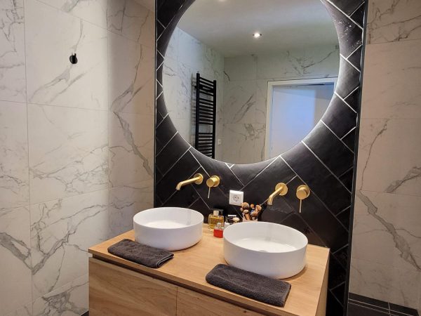 marmer look wandtegel, antraciet vloertegel (6)