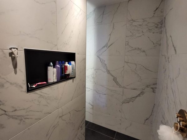 marmer look wandtegel, antraciet vloertegel (9)